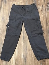 Social Standard By Sanctuary Gray Cargo Style Pants Cinched Hem Women  s Size M