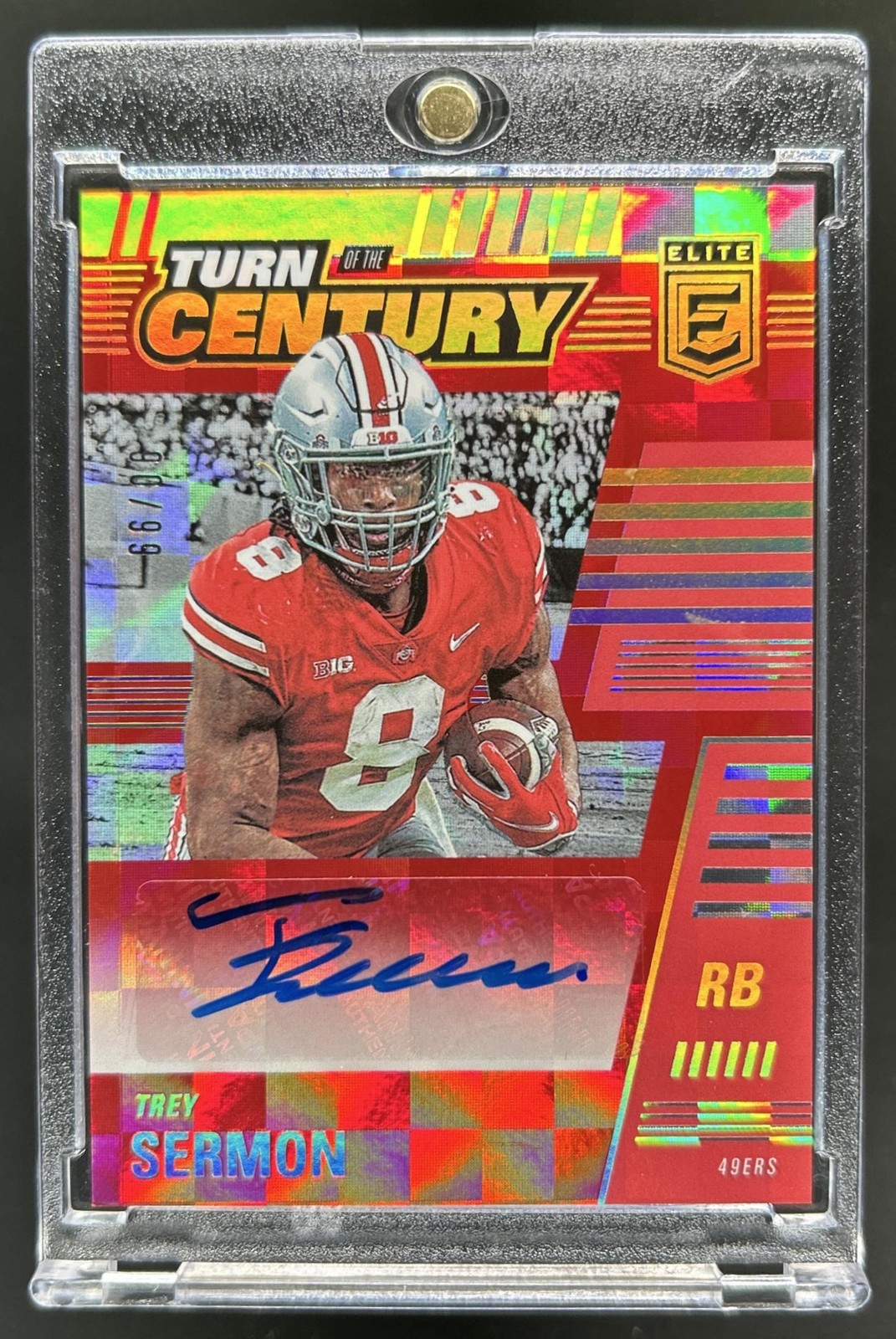Trey Sermon Panini Donruss Elite Turn of the Century Autographs #TSE Red