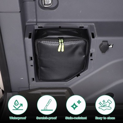 PU Carbon Grain Car Trunk Side Groove Storage Bag For Ineos Grenadier 2020-25