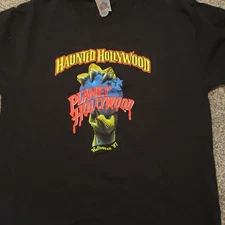 Haunted Hollywood Planet Hollywood Halloween Horror T Shirt XL 90's