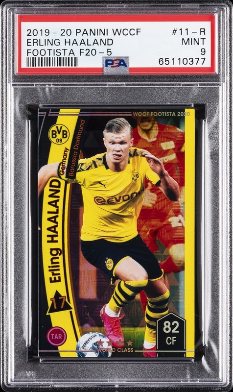 2019 PANINI WCCF FOOTISTA F20-5 #11-R ERLING HAALAND ROOKIE RC PSA 9