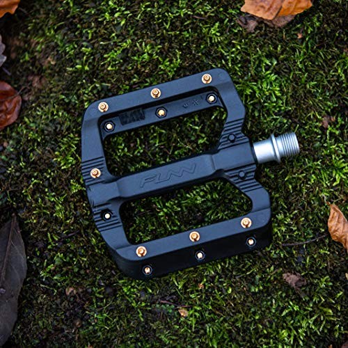 Black Magic Plastic Flat Mountain Bike Pedal Set - Lightweight 103x98 Orange - Picture 3 of 8