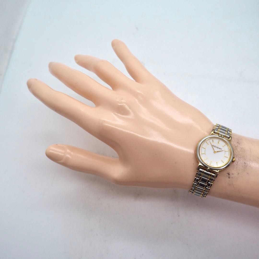 Yves Saint Laurent Women's Watch Gold Round White Yves Saint L,17292 thumbnail 9