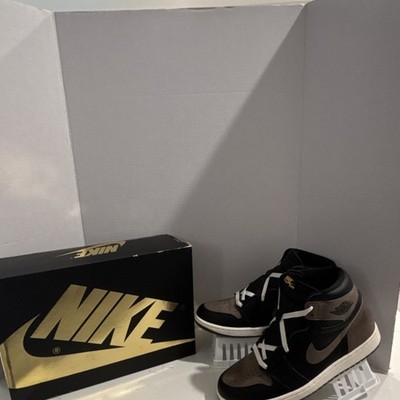Nike Air Jordan 1 Retro High Top Black Brown Lace Up Men's Athletic Sneakers