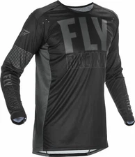 FLY RACING-Lite Motocross Jersey Black & Grey FREE SHIP Save $$$