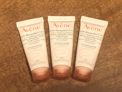 3 X Avene 3 in 1 Makeup Remover 0.5 oz 15ml Each Travel Mini Size ~ Brand New!❤️