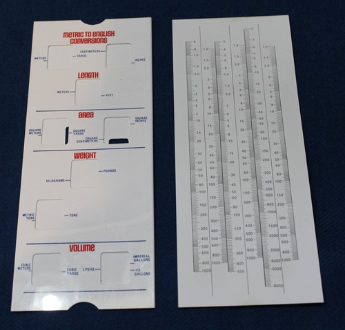 METRIC CONVERSION SCALE SLIDING - CARDBOARD - GLOSS FINISH - AIR FORCE RSAE 78-2 - Picture 4 of 4