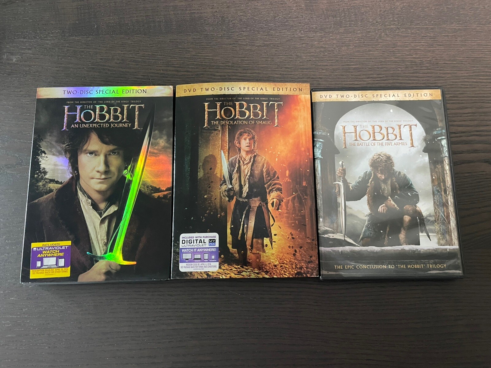 The Hobbit Trilogy The Lord of Rings DVD Lot 2 Disc Special Editions Wide