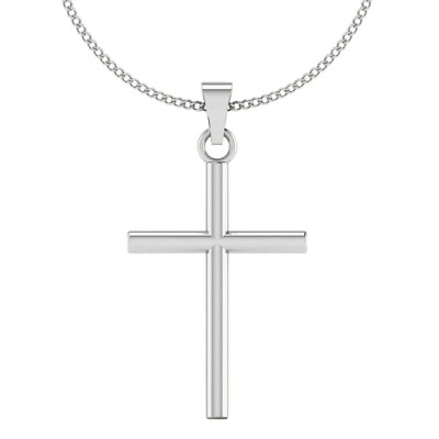 OIDEA Stainless Steel Cross Necklace With CZ Birthstone - Sliver Necklace For Women & Men - Gift For Christmas, Birthday - View #3