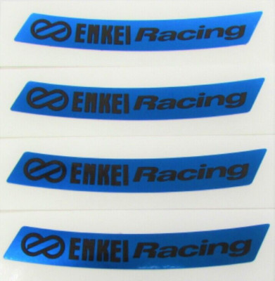 Enkei GENUINE OEM Rims Stickers Decal for GTC01RR RS05RR Blue x 4