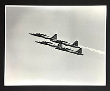 1990s US Air Force Blue Angels Jets Flying Sky Chemtrails VTG 11 x 14 Photo