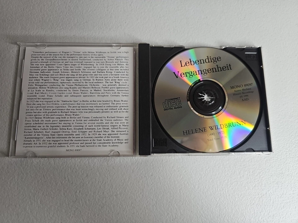 Компакт-диск Opera Helene Wildbrunn Lebendige Vergangenheit моно 89097 исторические записи - Изображение 3 из 3