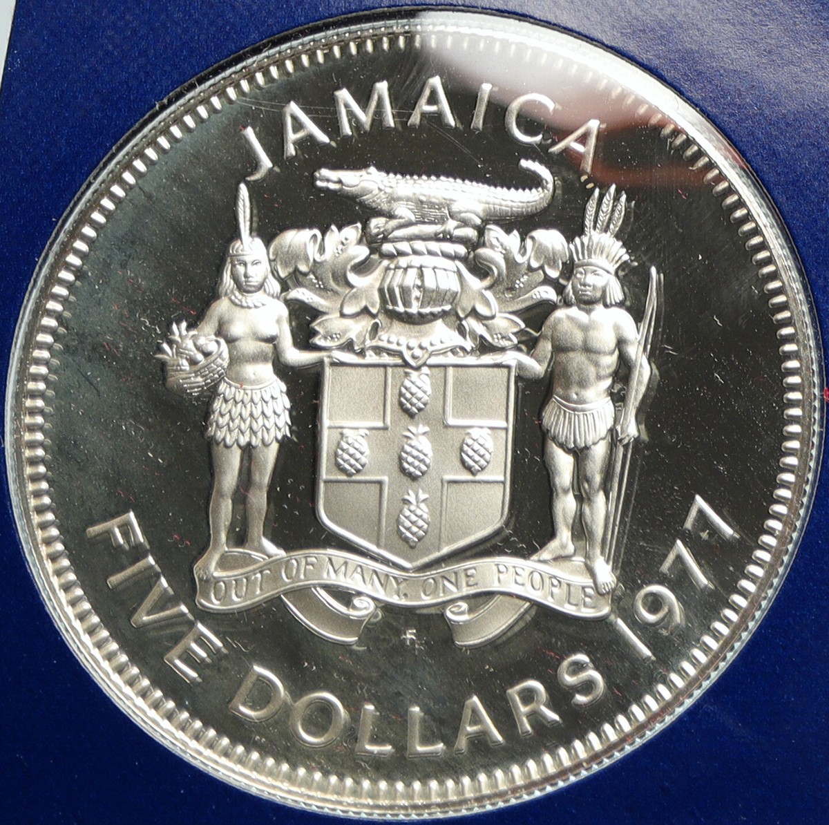 1977 JAMAICA Premier Norman W Manley OLD Vintage Proof Silver $5
