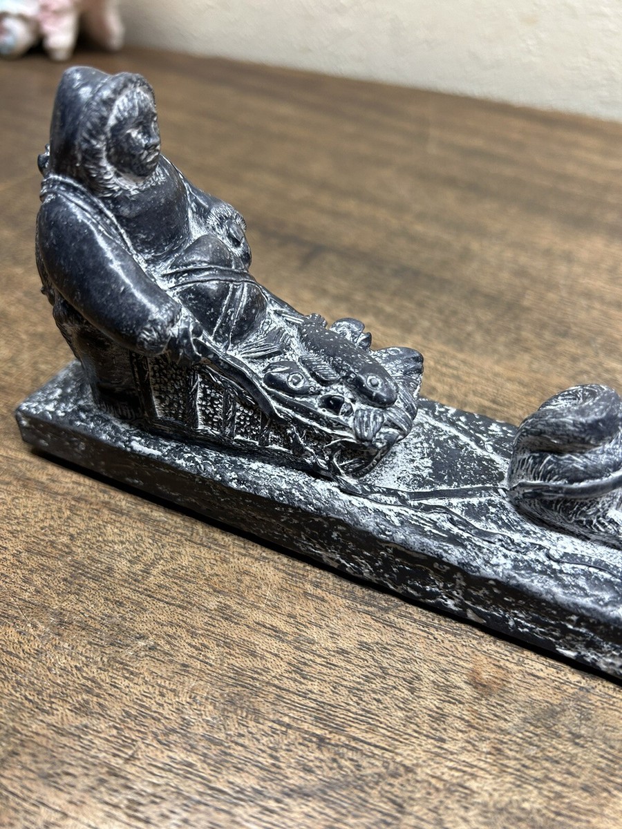 Wolf Originals Sculpture Hand Made Soapstone Inuit Eskimo, Dogs