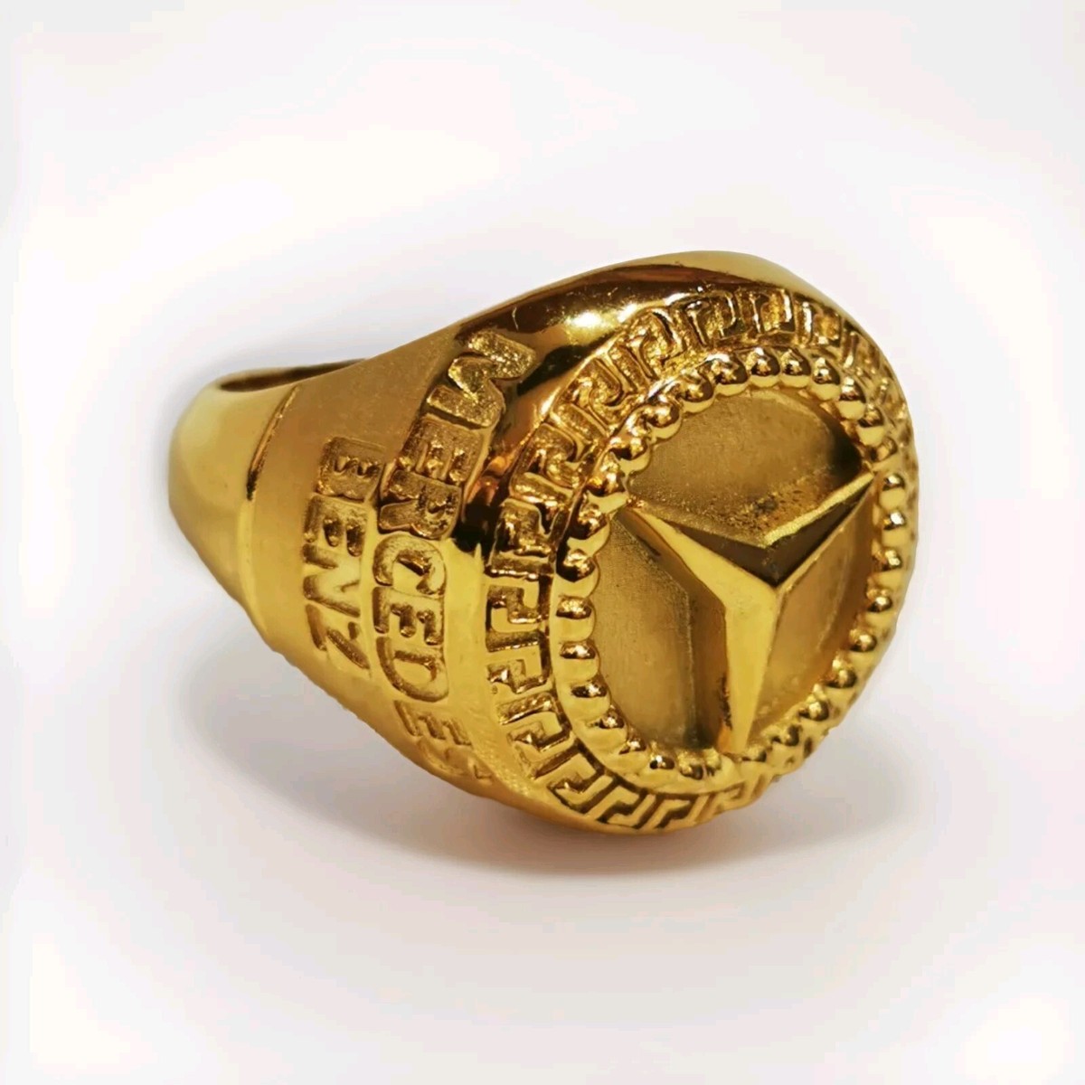 Mercedes Benz 18k Gold Plated Ring For Men Car Lover Luxurious