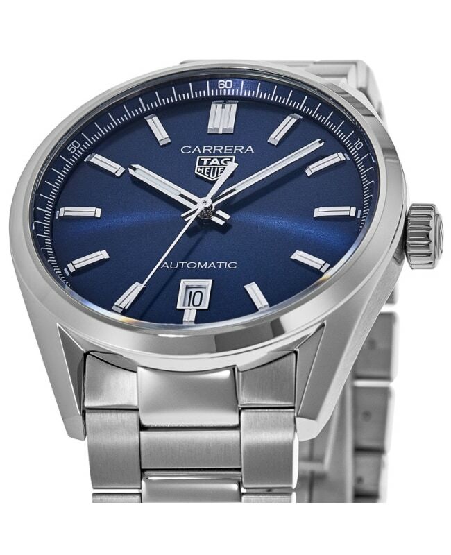 tag heuer carrera blue dial stainless steel men's watch
