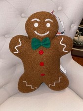 NEW Gingerbread Man Christmas Decorative Throw Pillow NWT