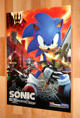 非売品 SEGA ソニックと暗黒の騎士　店頭販促用 ポスター B2サイズ 2009 SEGA Sonic and the Black Knight Wii Very Rare Poster 58x41cm