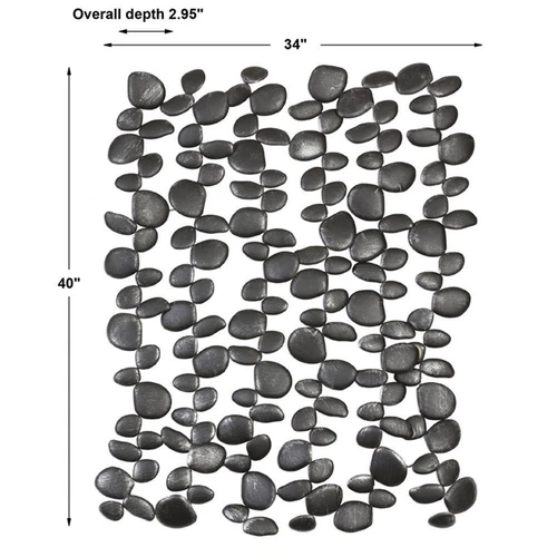 Uttermost Skipping Contemporary Iron Wall Art in Charcoal Black and Silver - Picture 5 of 5