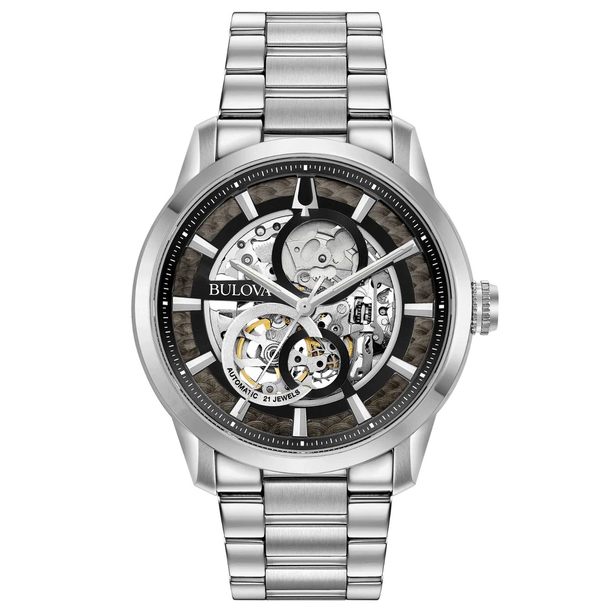 Bulova Orologio Uomo 96B319 - Quarzo, Cinturino In Acciaio Inox, Cassa Rotonda Argento, Vetro Minerale - 2