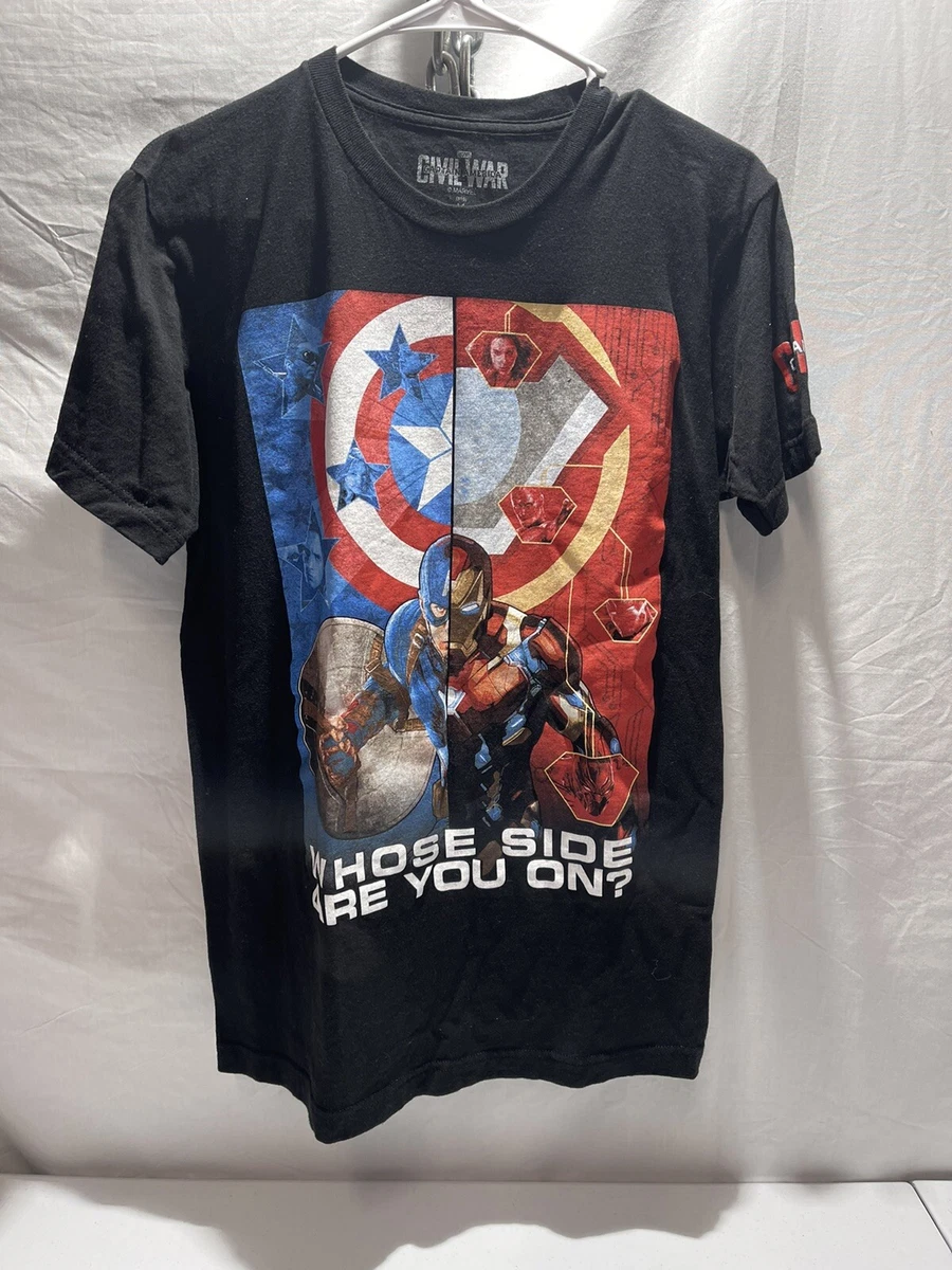 ørn Dom klaver Marvel Captain America CIVIL WAR Tee T Shirt Mens Medium Who&#039;s Side  Are You On? | eBay