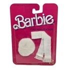 VINTAGE 1984 BARBIE FASHION EXTRAS WHITE SCARF HAT # 7962 NEW IN SEALED PACKAGE