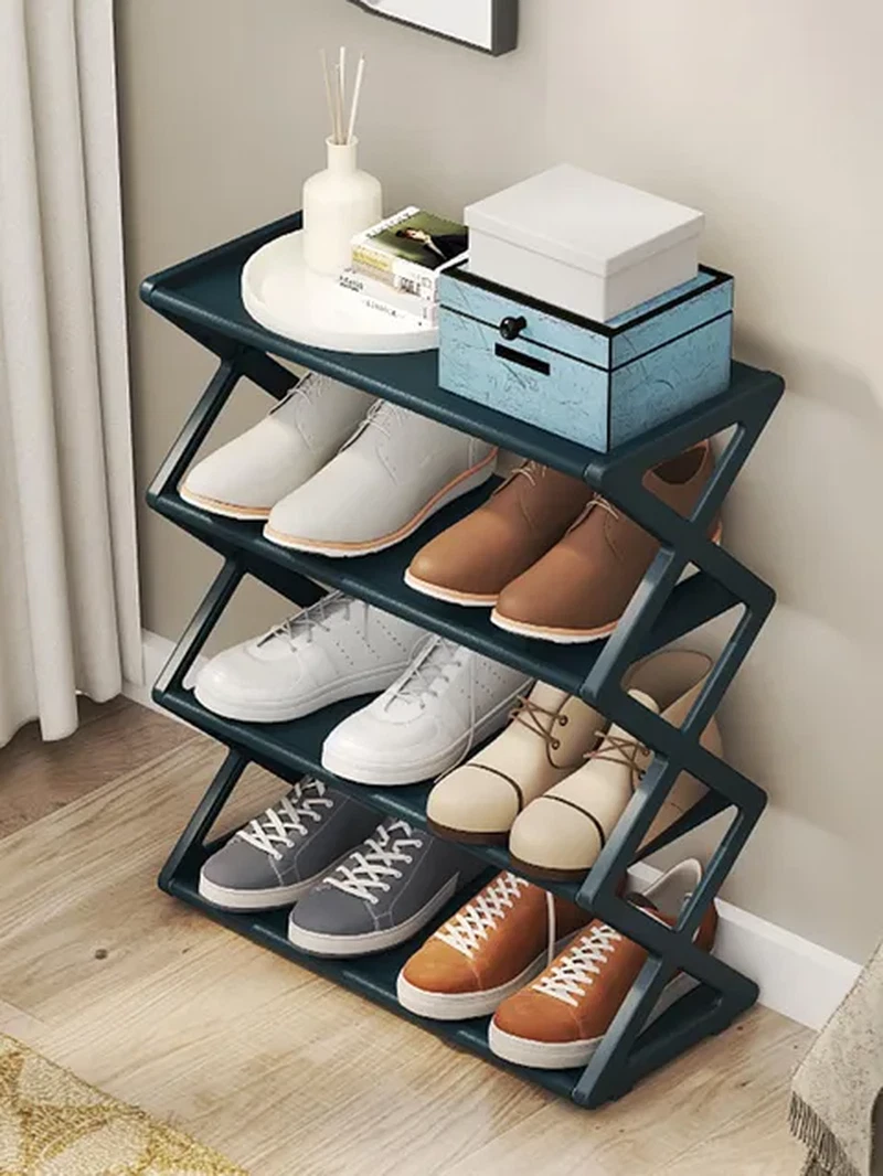 1 Piece X Type Fabric Shoe Rack with Dust Proof Cover for Household Shoe Stora