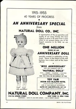 1955 PAPER AD Natural Doll CO New York Miss Anniversary 40 Years Margon 