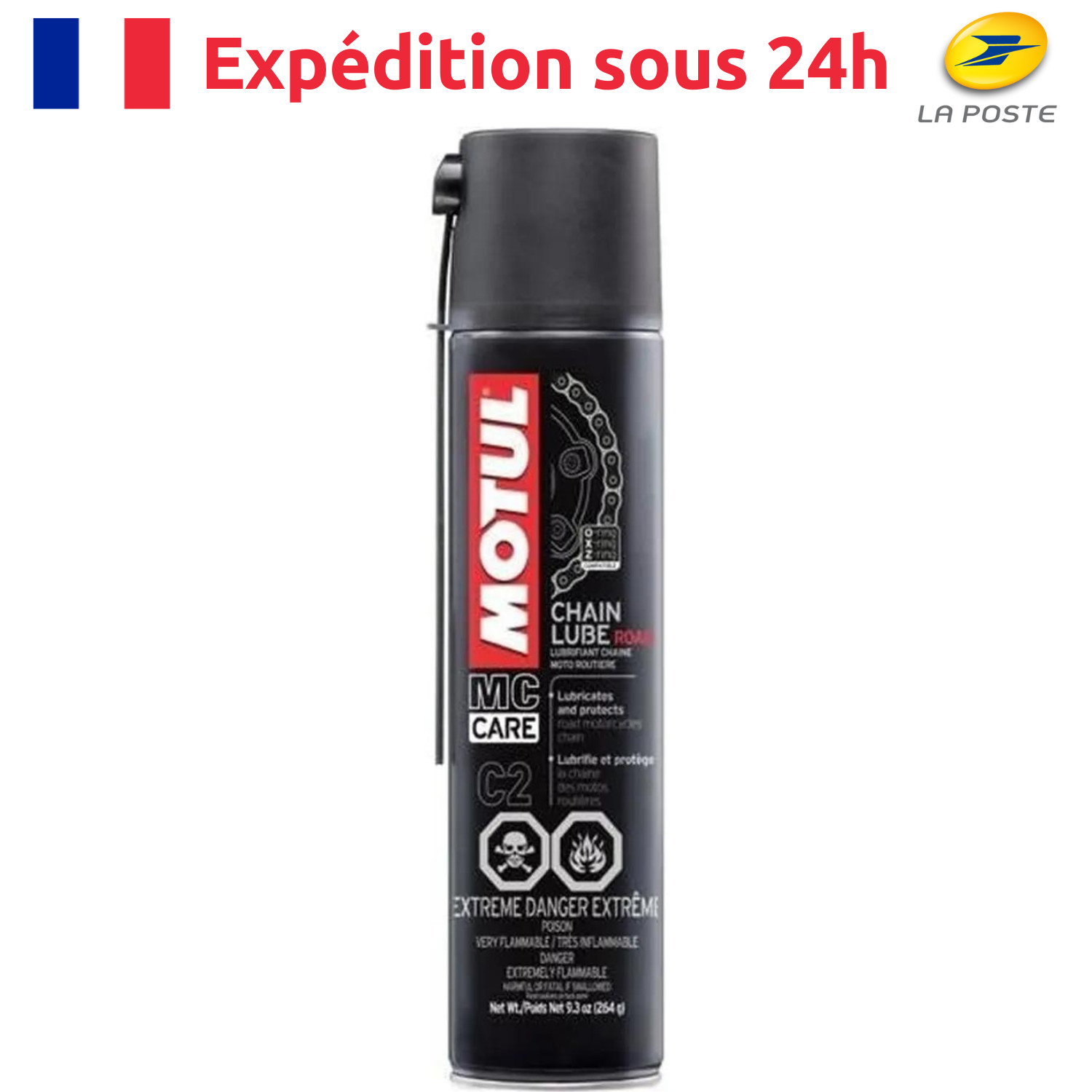 Graisse Chaine C2 Lubrifiant Moto Haute Adhérence 400ML