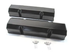 Small Block Chevy 350 Fabricated Tall Valve Cover Black Anodized E41304BK