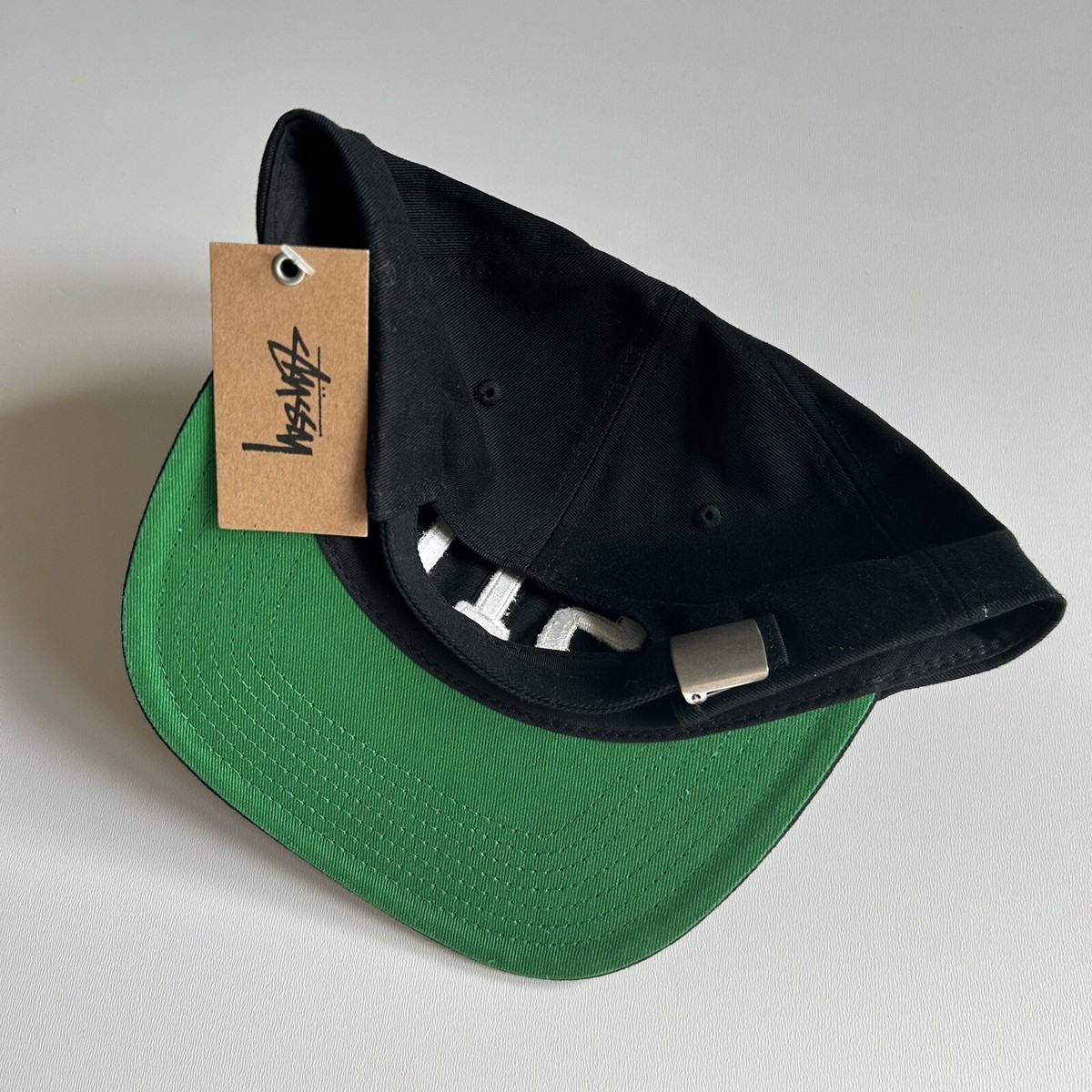 Stussy Stu Arch Strapback Cap Embroidered Hat OSFA Black New Stussy Stu Arch Strapback Cap Embroidered Hat OSFA Black New