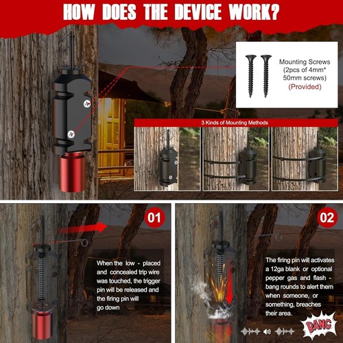 Spring-Triggered Perimeter Alarm - Reliable Security for Campsites & Properties - Picture 6 of 9