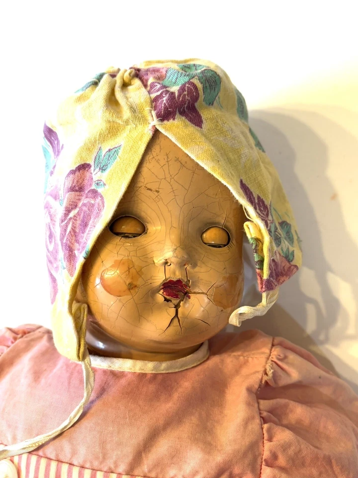 Antigua muñeca de composición de jinete espeluznante Halloween casa embrujada de miedo utilería Foto 2 de 4