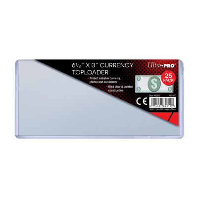 25-Pack) Ultra Pro Large Bill Currency Toploaders Topload Holders