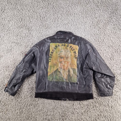 Coconut Club Jacket Mens Medium Vintage Brown Bomber Flying Fighter Pilot - Picture 3 of 18
