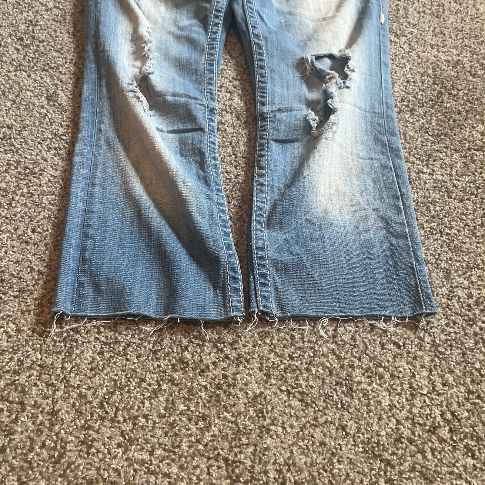 Big Star Jeans Womens 30 Liv Thick Stitch Distressed Denim Raw Hem 32 X 23 - View 4