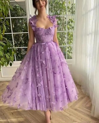 New Womens Beautiful Prom 3D Flower A-line Tulle Evening Dress Purple Prom Dress | eBay New Womens Beautiful Prom 3D Flower A-line Tulle Evening Dress Purple Prom Dress | eBay