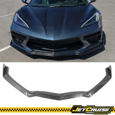 For 20-25 Chevy Corvette C8 5VM Style Carbon Fiber Front Bumper Lip Splitter 3PC