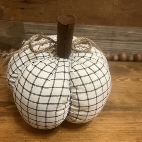 Primitive weiße Eiche Farmen Karo Kürbis Stoff 7""H - Bild 2 von 3