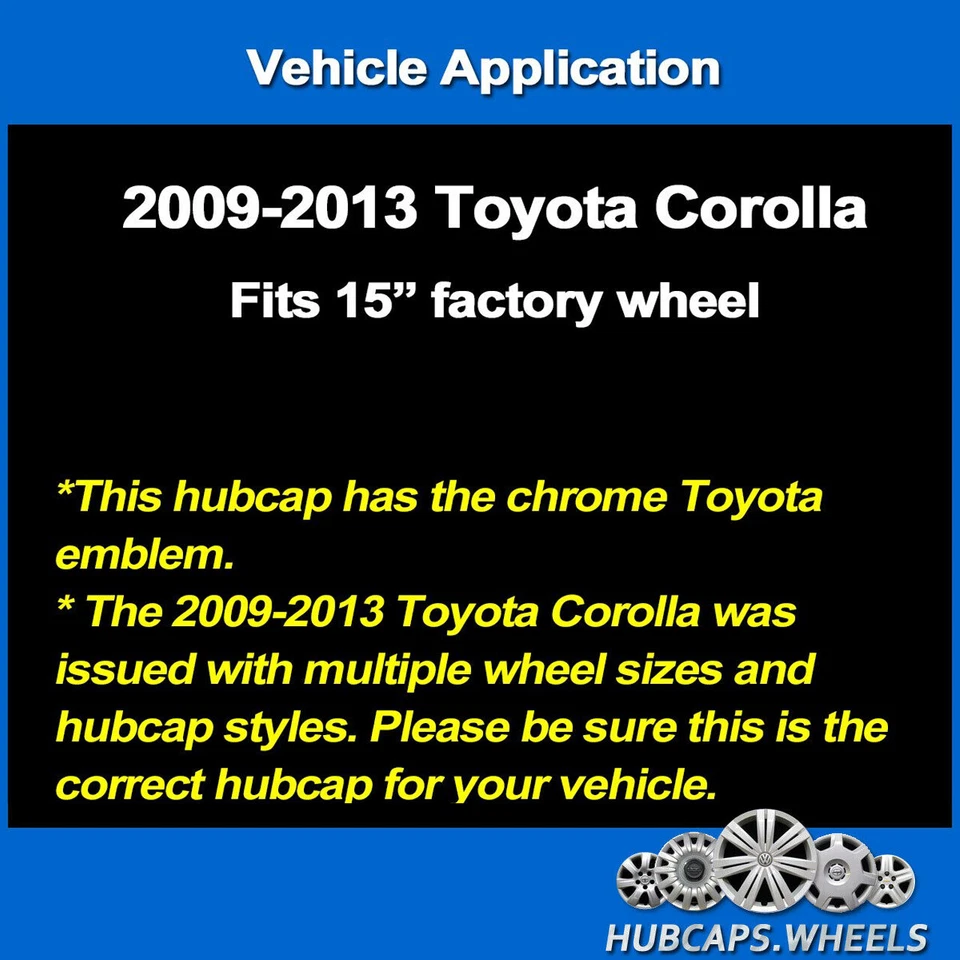 Tapacubos para Toyota Corolla 2009-2013, cubierta de rueda original de fábrica de 15 pulgadas 61147a Foto 4 de 4