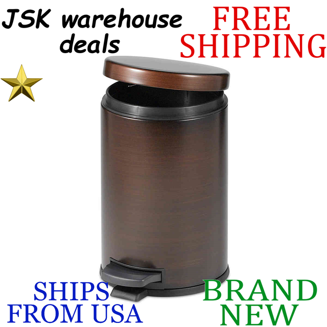 India Ink StepOn Bathroom Wastebasket in Oil Rubbed Bronze for sale