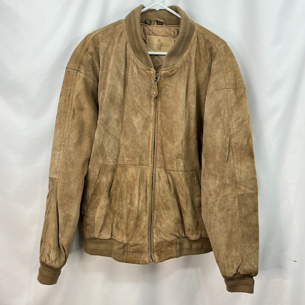 HUNT CLUB Vintage Men XL Jacket Brown Leather Suede Quilted HUNT CLUB Vintage Men XL Jacket Brown Leather Suede Quilted