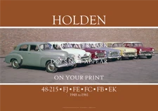 Holden Line Up 1948 to 1961 Art Print – The First Six Holdens – 3 sizes Poster