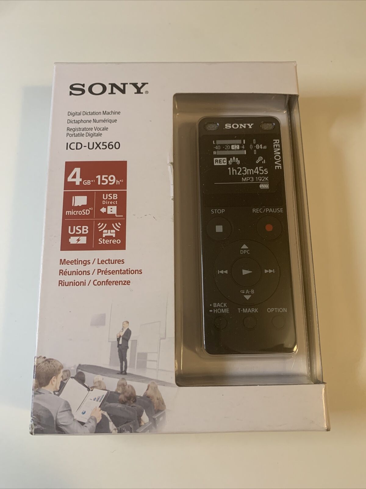 Grabadora VOZ Digital Sony Icdux560b 4GB - ICDUX560B.CE7