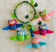 Colorful owls baby cot mobile for crib owls nursery Cot mobile