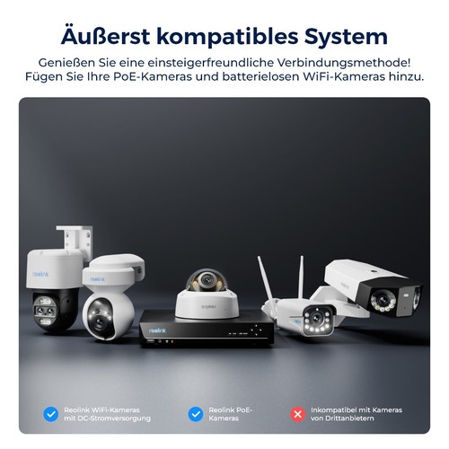 Reolink 4K 8MP IK10 Dome PoE Überwachungssystem Aussen Set 8CH NVR mit 2TB HDD - Afbeelding 10 van 13