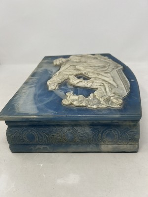 Vintage Genuine Incolay Stone Jewelry/Trinket Box, Rare Pattern