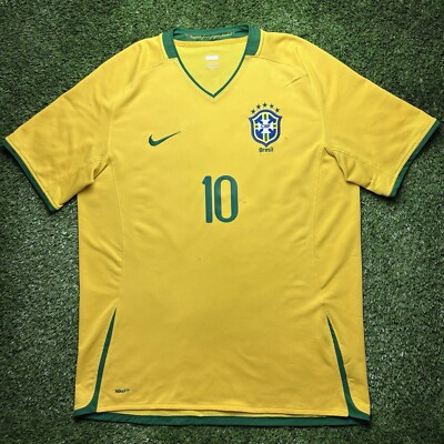 2008 2010 Brazil Ronaldinho Jersey Shirt Kit Yellow Home Fifa