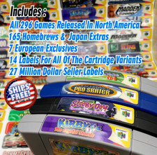 N64 Top End Labels For All 296 US Game Sticke...
