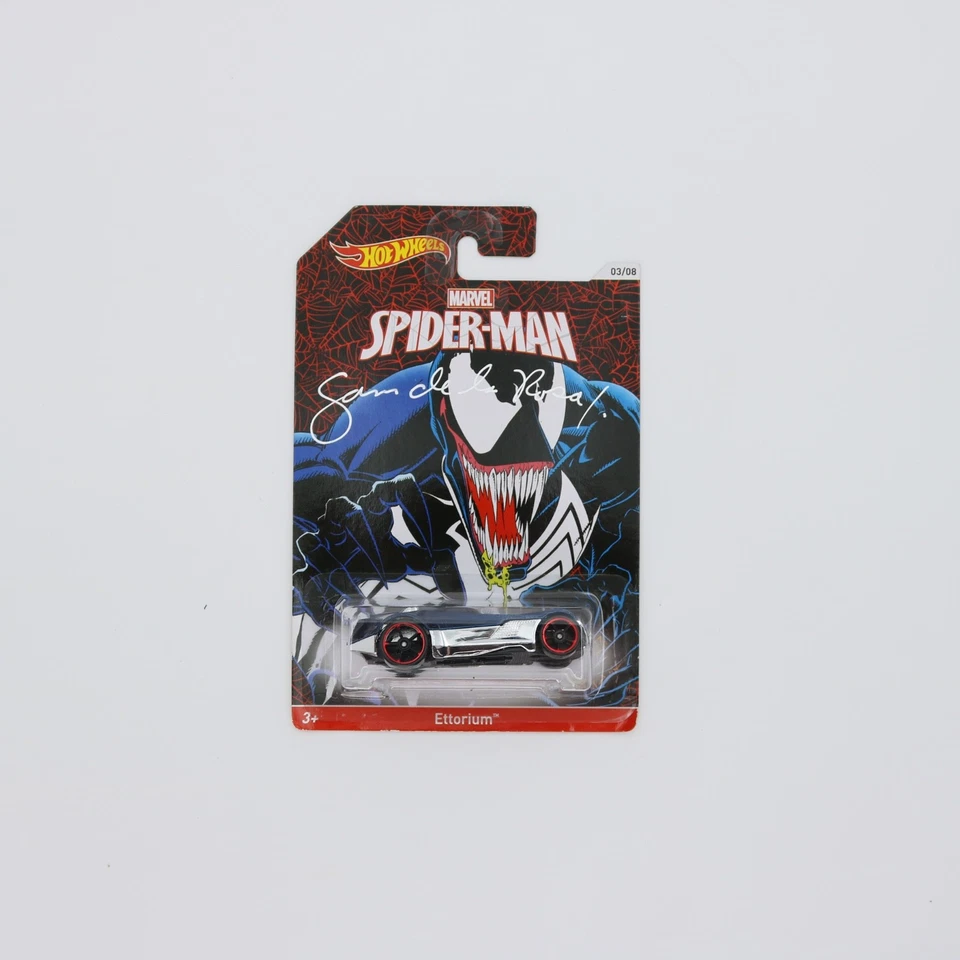 2013 Hot Wheels Marvel Spider-Man Venom Ettorium #03/08 firmado Sam De La Rosa Foto 4 de 4